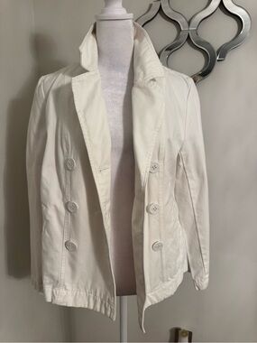 Kate Hill Cream Double-Breasted Trench Jacket